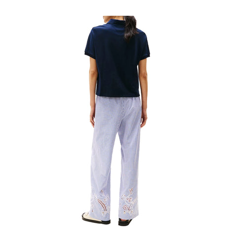 Tommy Hilfiger Polo Polo Donna Relaxed fit scollo a V Blu - Francavilla Moda